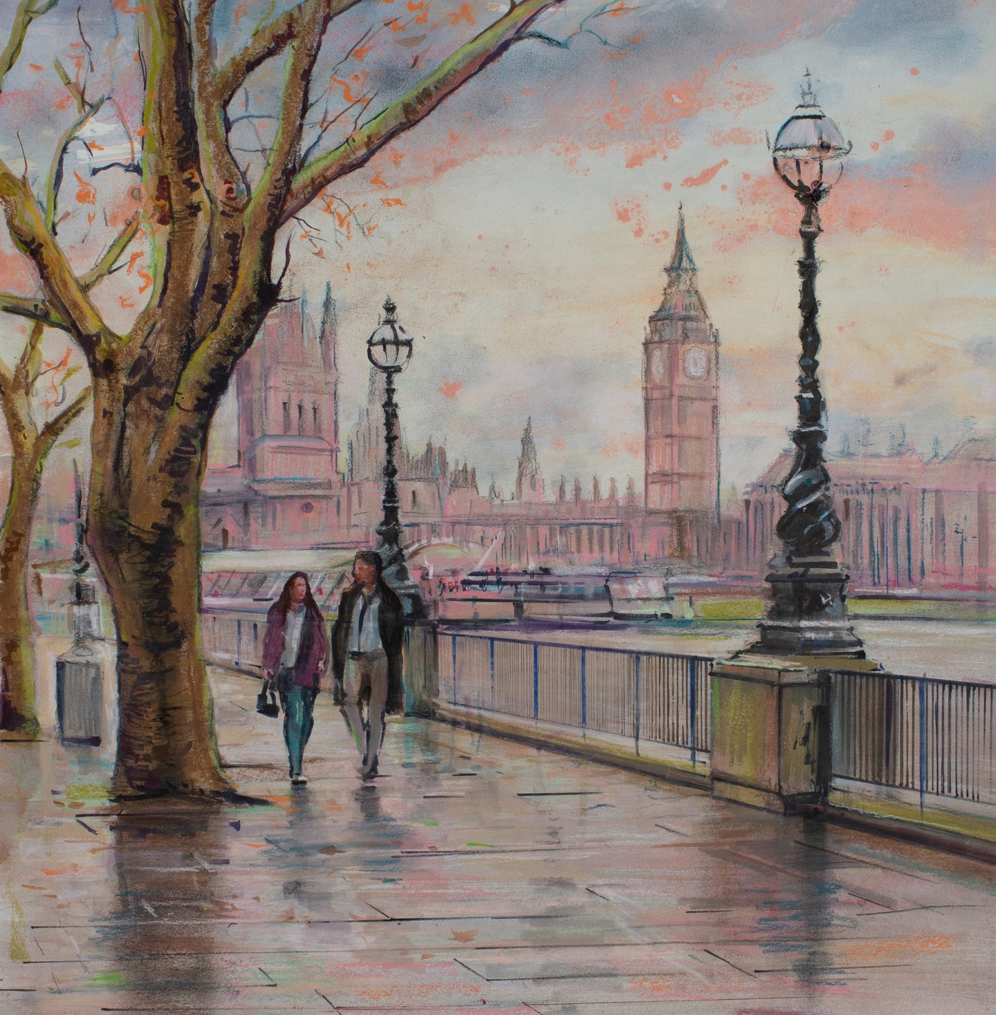 The Thames river and the Big Ben, London