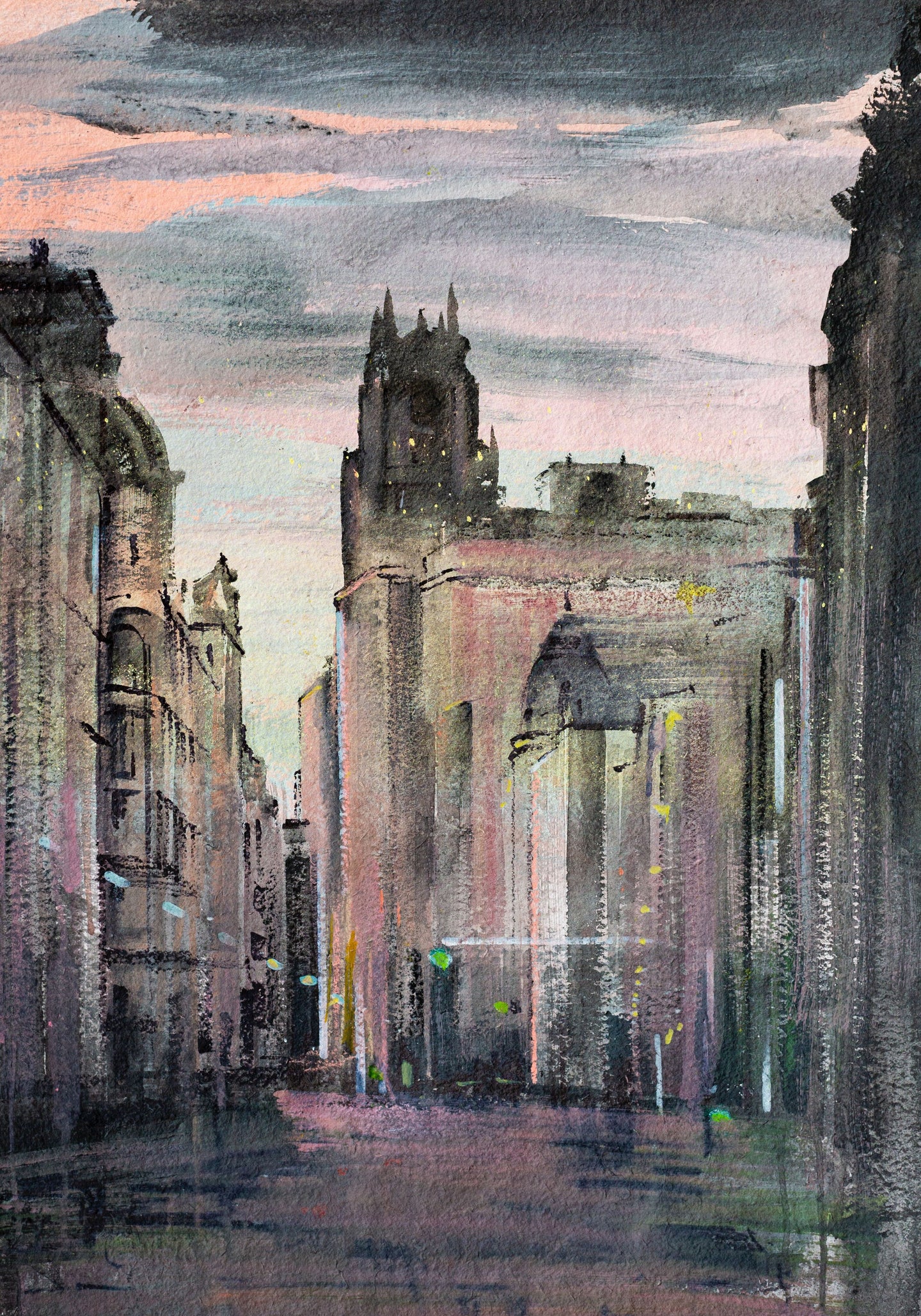 Gran Via Street in fall, Madrid